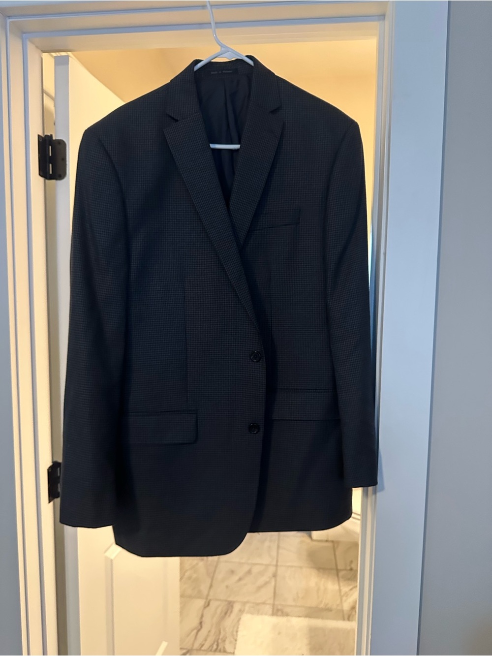 Michael Kors Men's Dark Charcoal Textured Two-Button Blazer